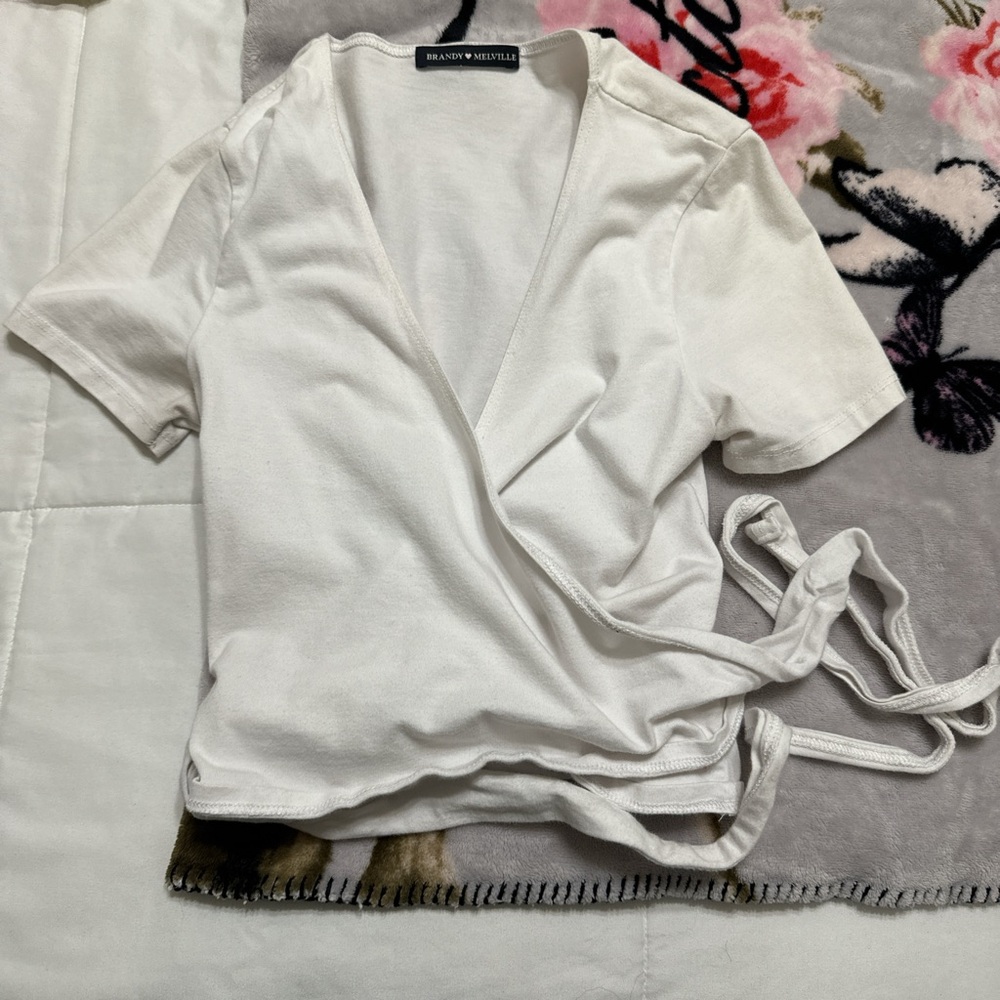 White Brandy Melville Tie Top